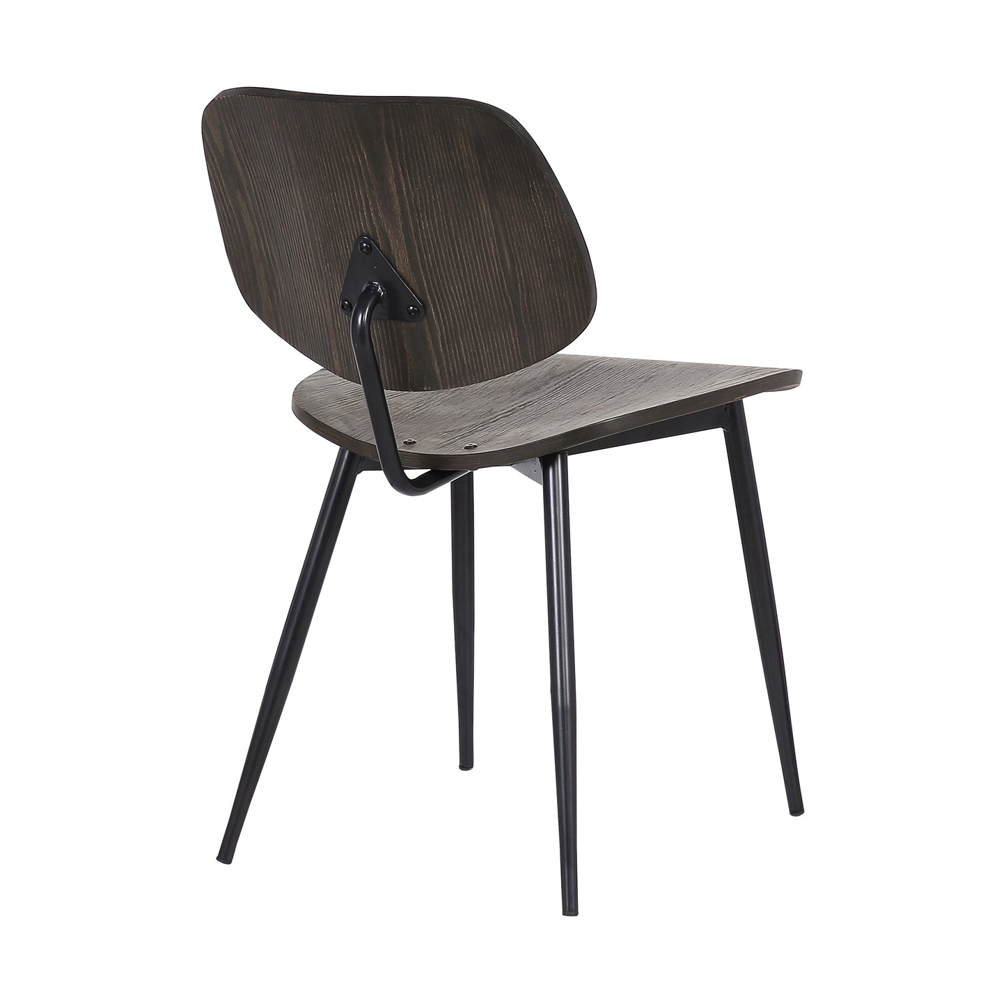 Miki Mid-Century Black and Walnut Wood Dining Accent Chairs (Set of 2)