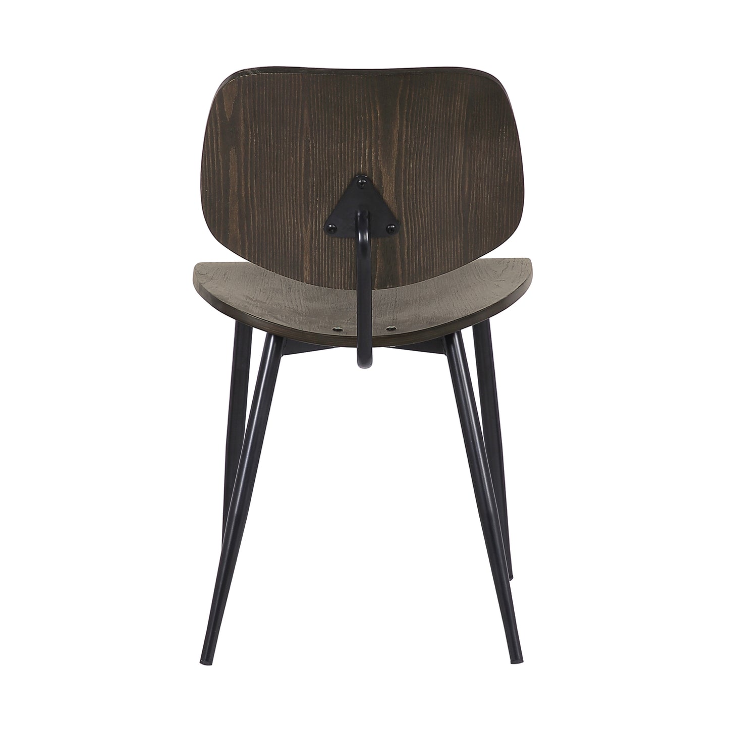 Miki Mid-Century Black and Walnut Wood Dining Accent Chairs (Set of 2)