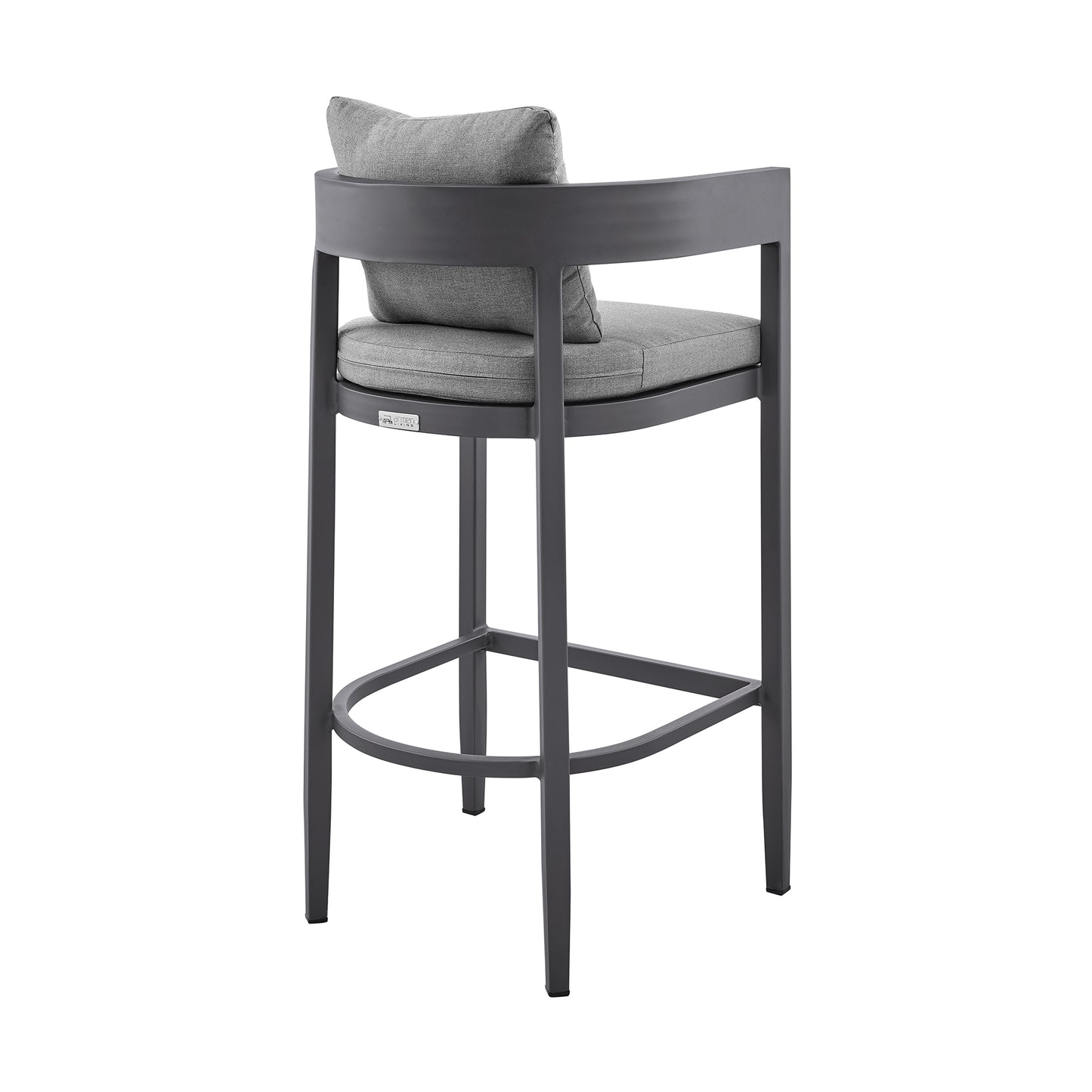 Menorca Outdoor Patio Bar Stool in Aluminum with Cushions
