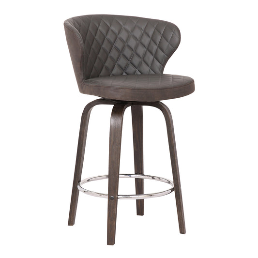 Mynette Swivel Faux Leather Bar Stool