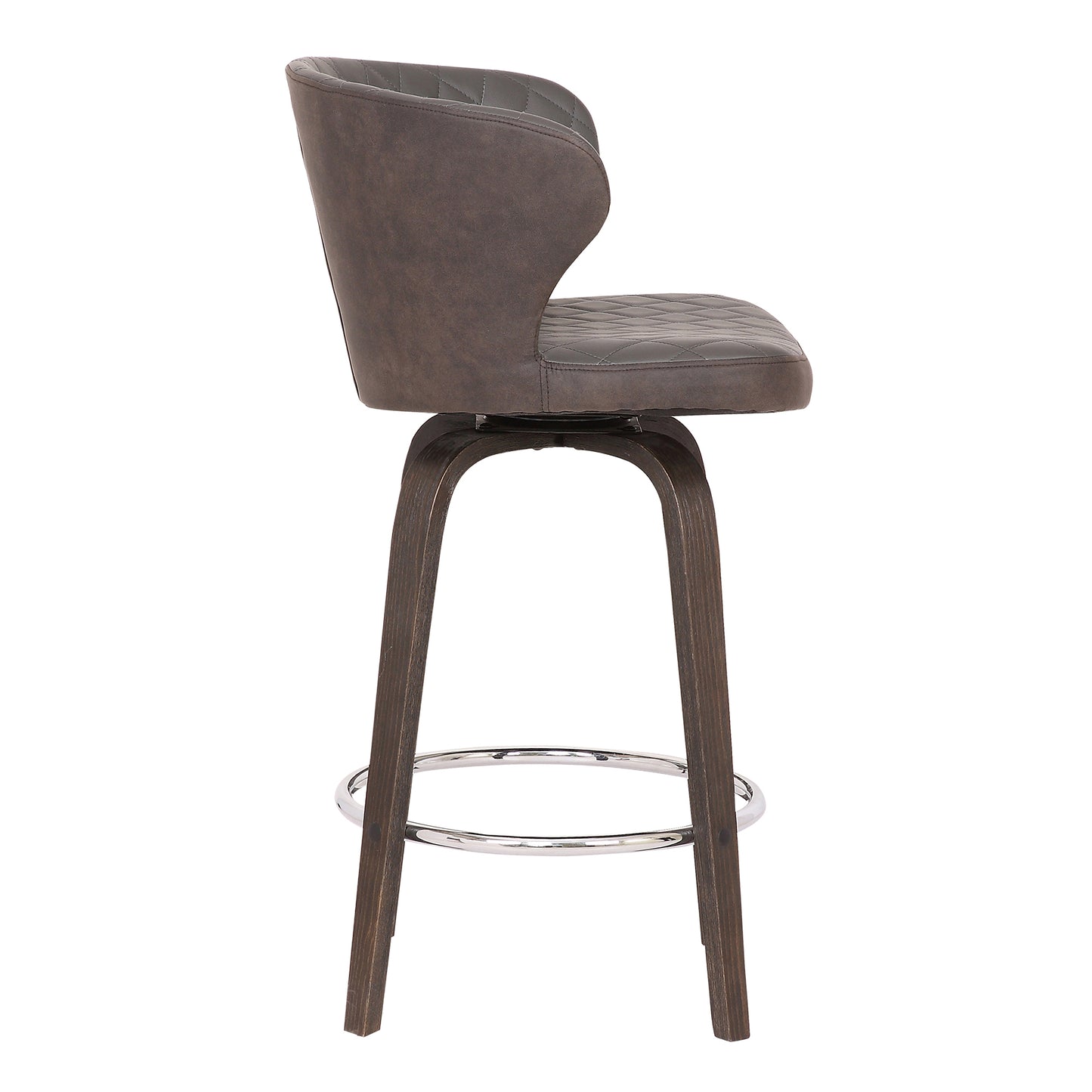 Mynette Swivel Faux Leather Bar Stool