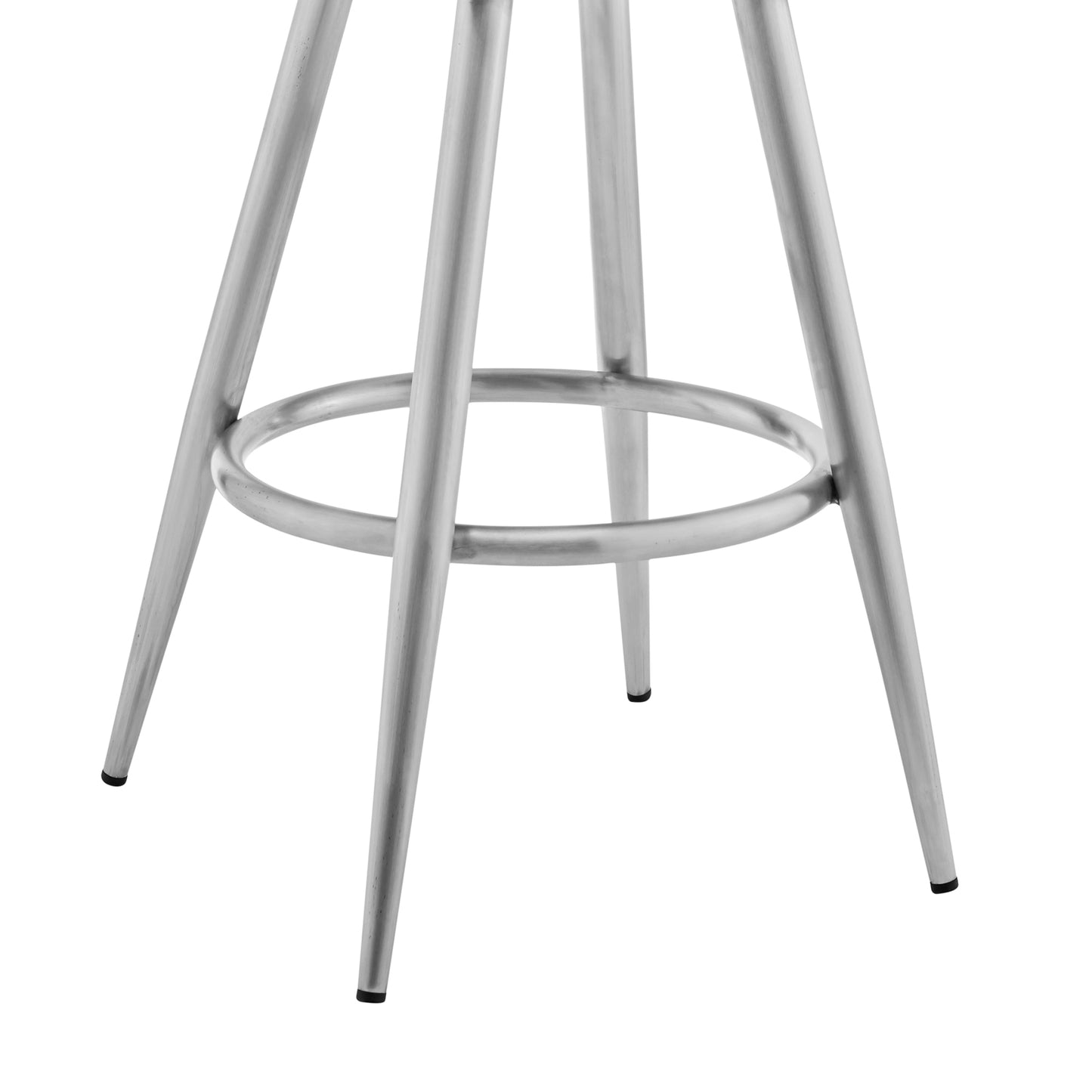 Maxen Faux Leather and Brushed Stainless Steel Swivel Bar Stool