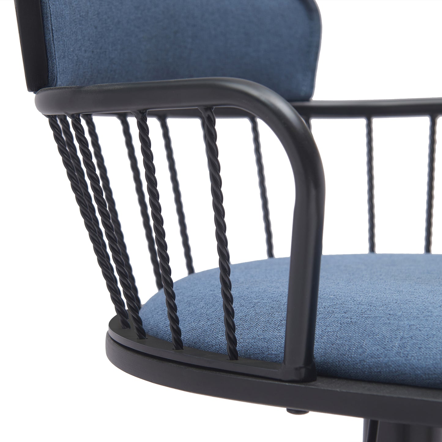 Nash Adjustable Black Wood Bar Stool with Black Metal Base