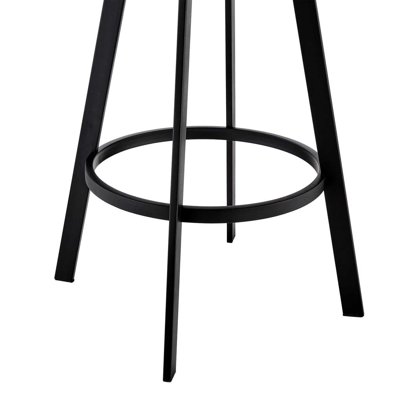 Nikole Swivel Bar Stool in Various Heights with Gray Faux Leather and Stylish Finishes