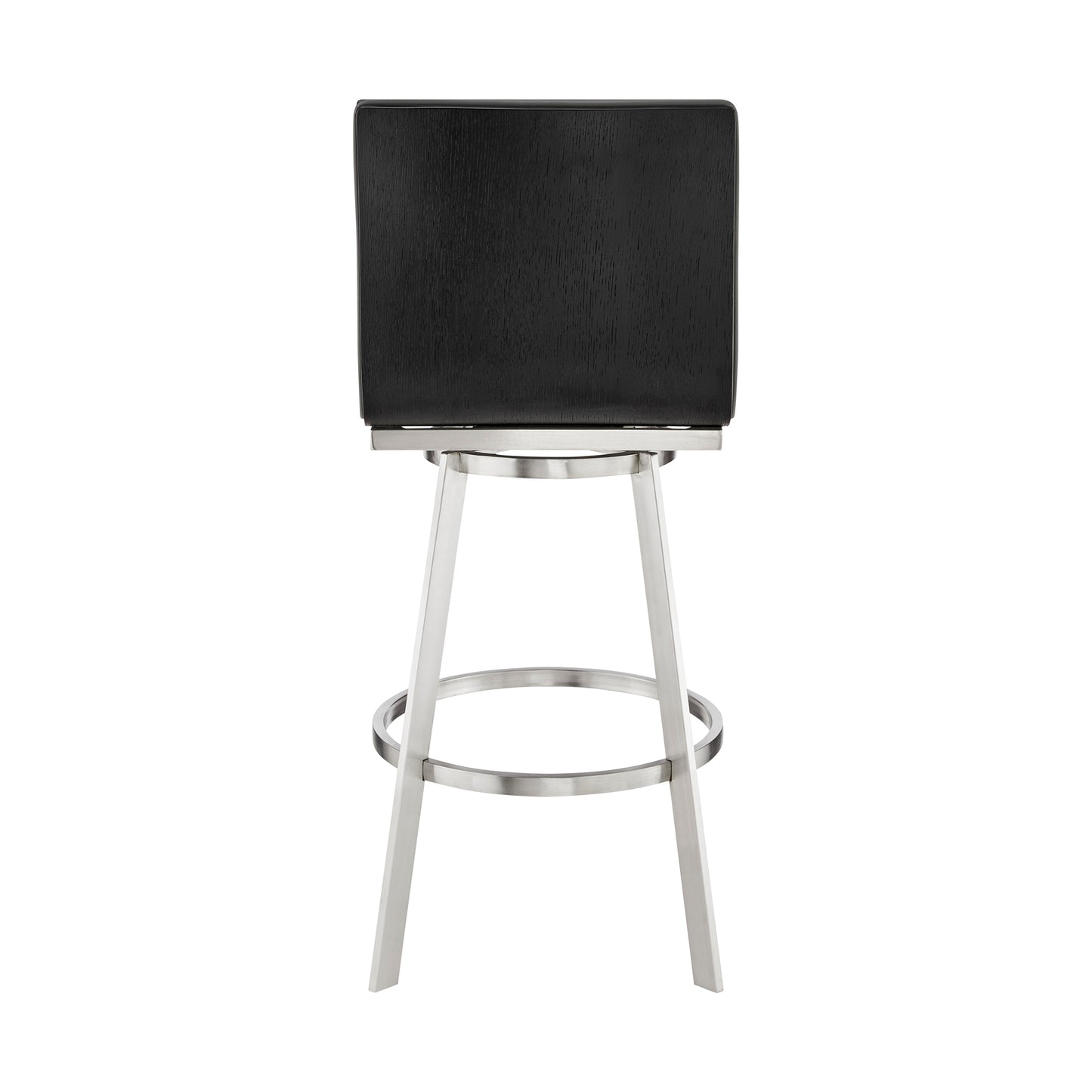 Nikole Swivel Bar Stool in Various Heights with Gray Faux Leather and Stylish Finishes