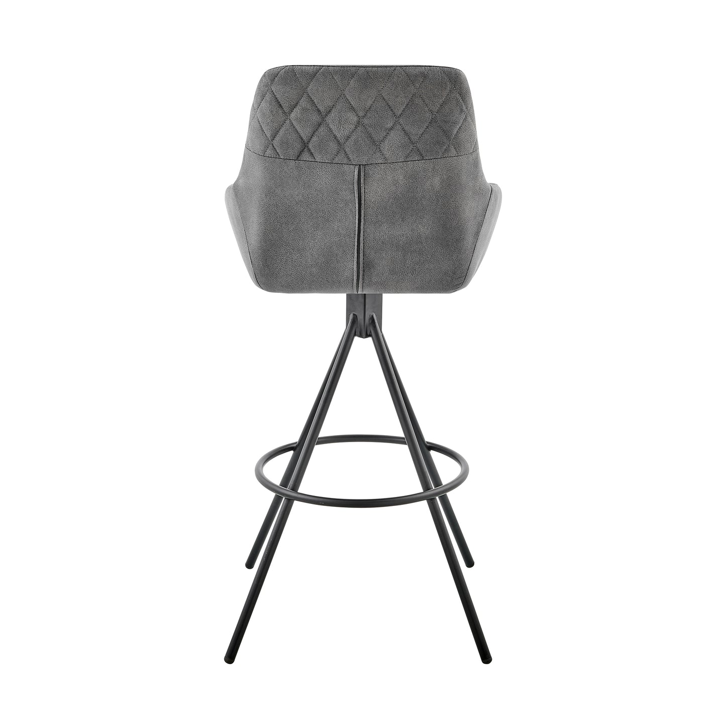 Odessa Counter and Bar Height Bar Stool in Charcoal Fabric and Black Finish