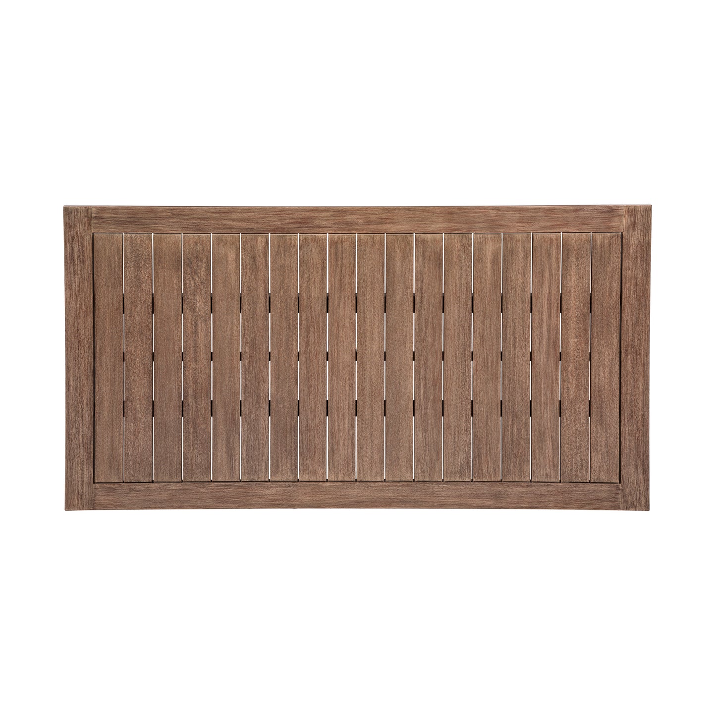 Orbit Outdoor Patio Dining Table in Weathered Eucalyptus Wood