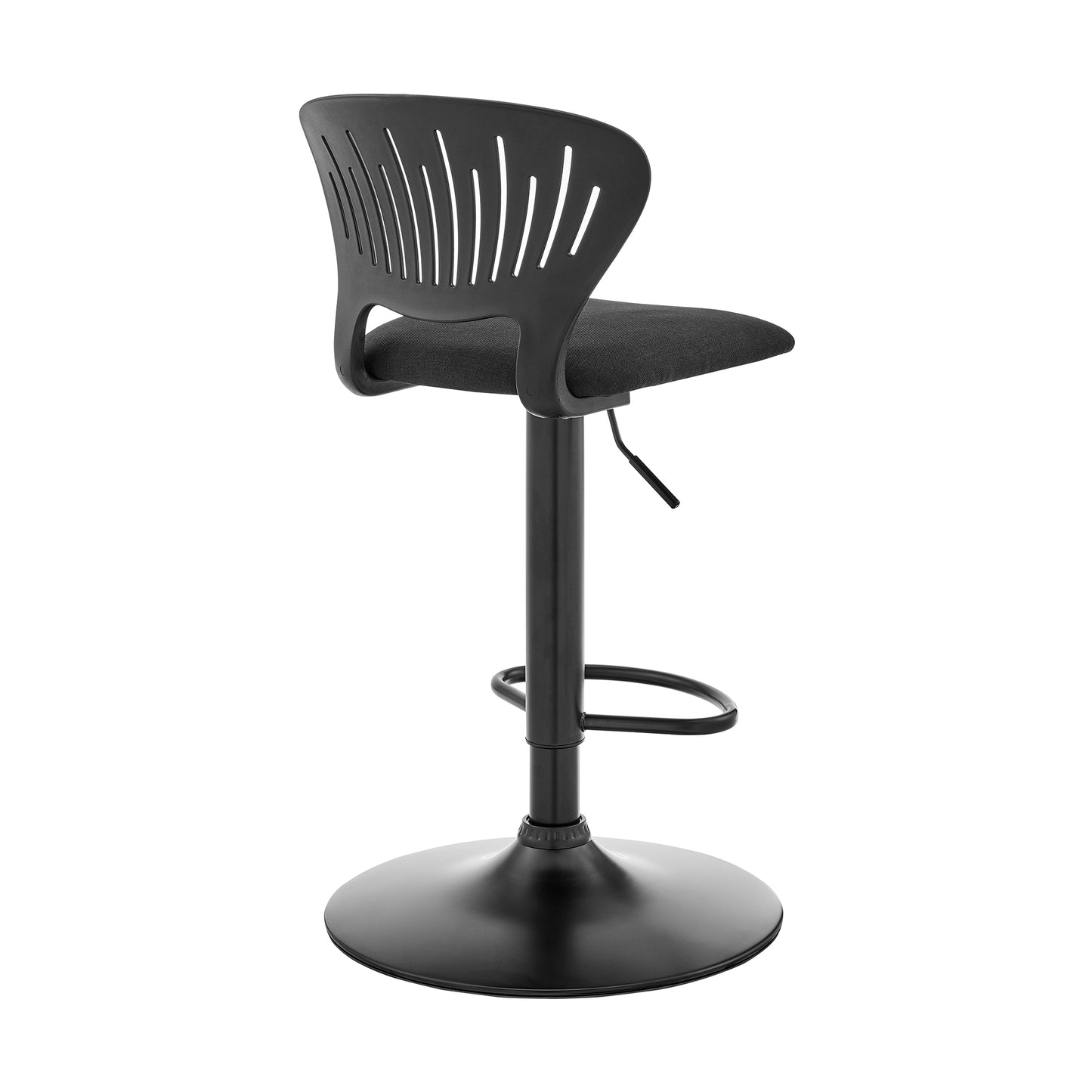 Padua Adjustable Black Upholstery Swivel Stool