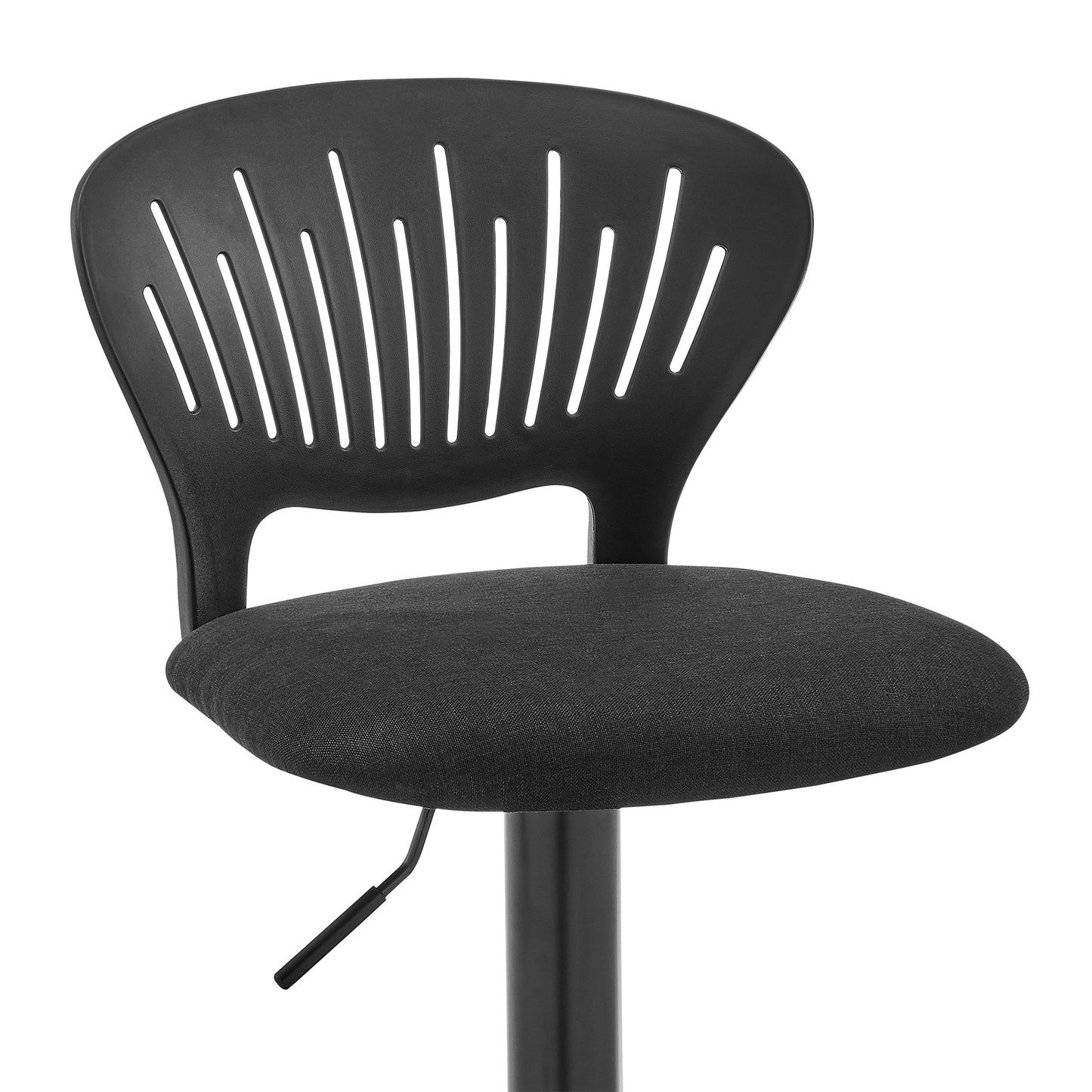 Padua Adjustable Black Upholstery Swivel Stool