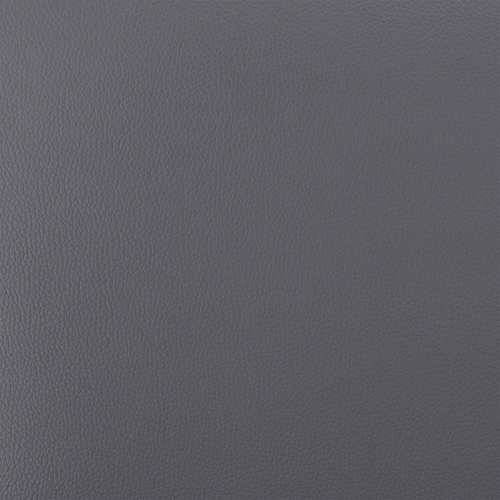 Pico 26" Swivel Black Wood Counter Stool in Gray Faux Leather with Black Metal
