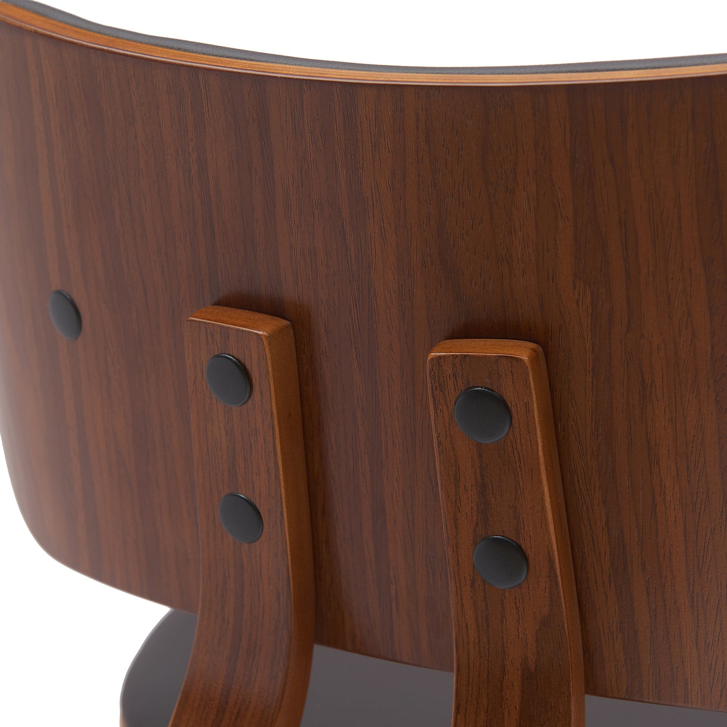 Pico 30" Swivel Wood Bar Stool in Faux Leather and Fabric with Black and Chrome Metal