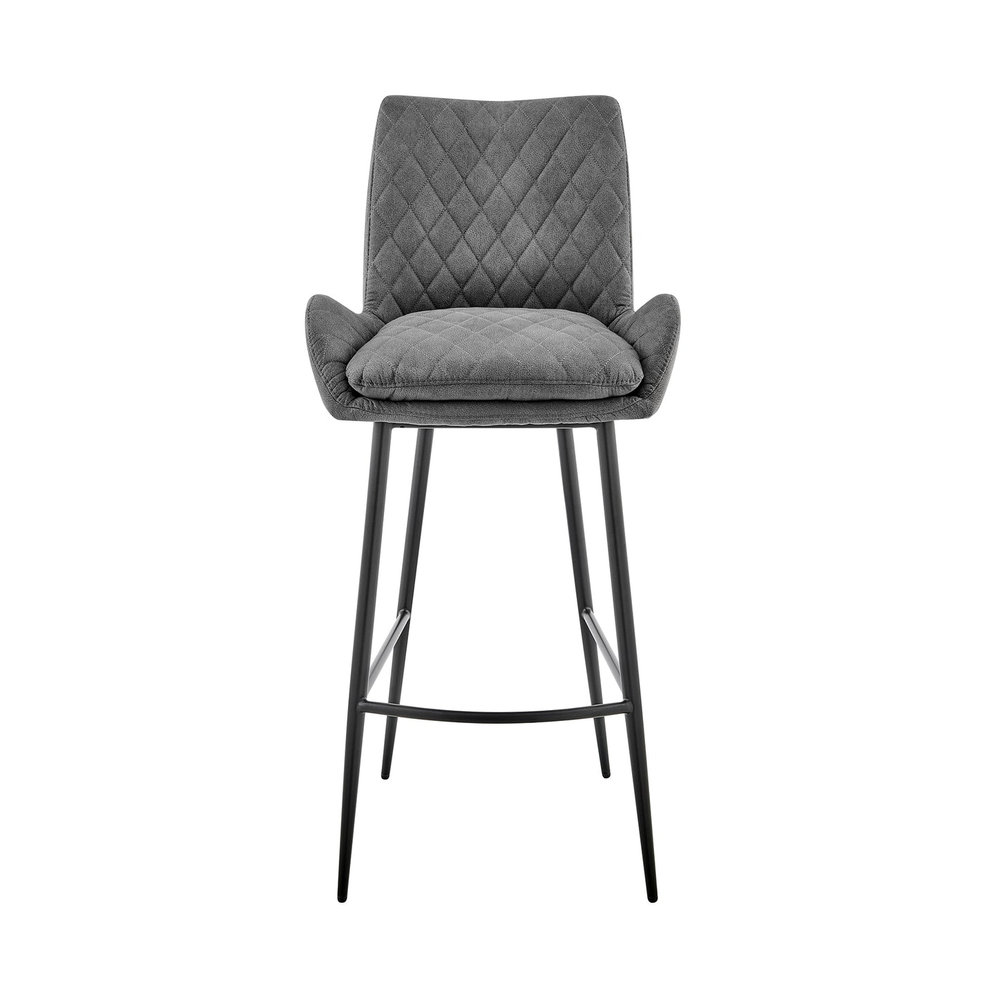 Panama Bar Height Stool in Charcoal Fabric and Black Finish