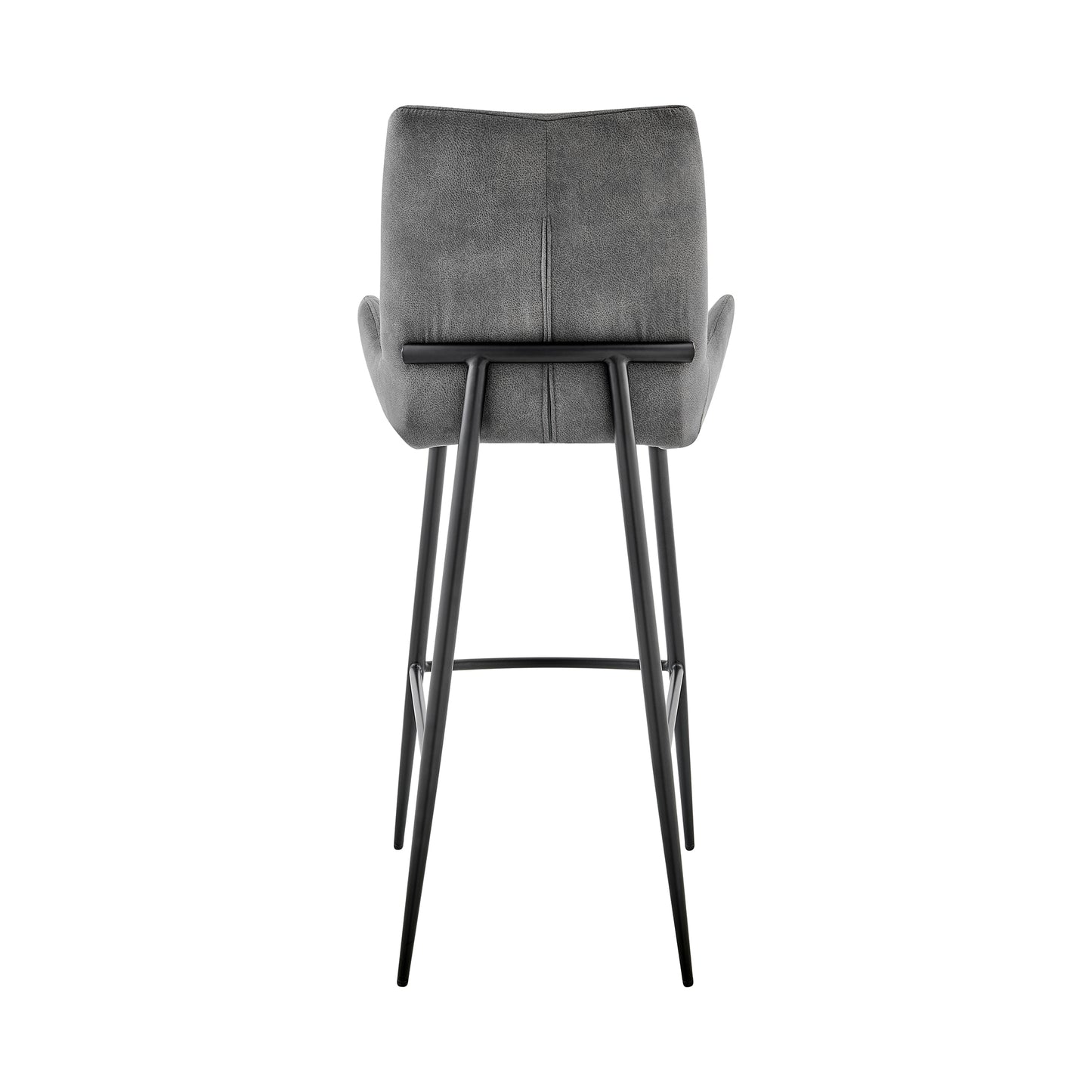 Panama Bar Height Stool in Charcoal Fabric and Black Finish
