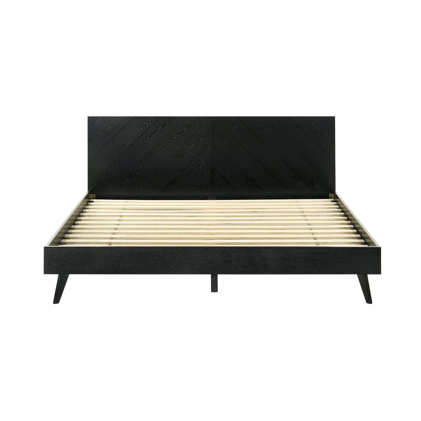 Petra Platform Wood Bed Frame in Black Finish