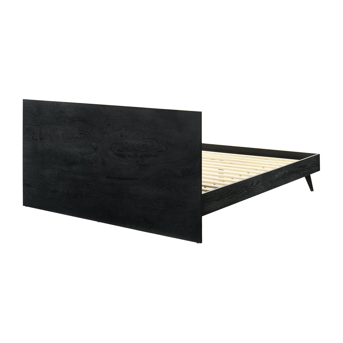 Petra Platform Wood Bed Frame in Black Finish