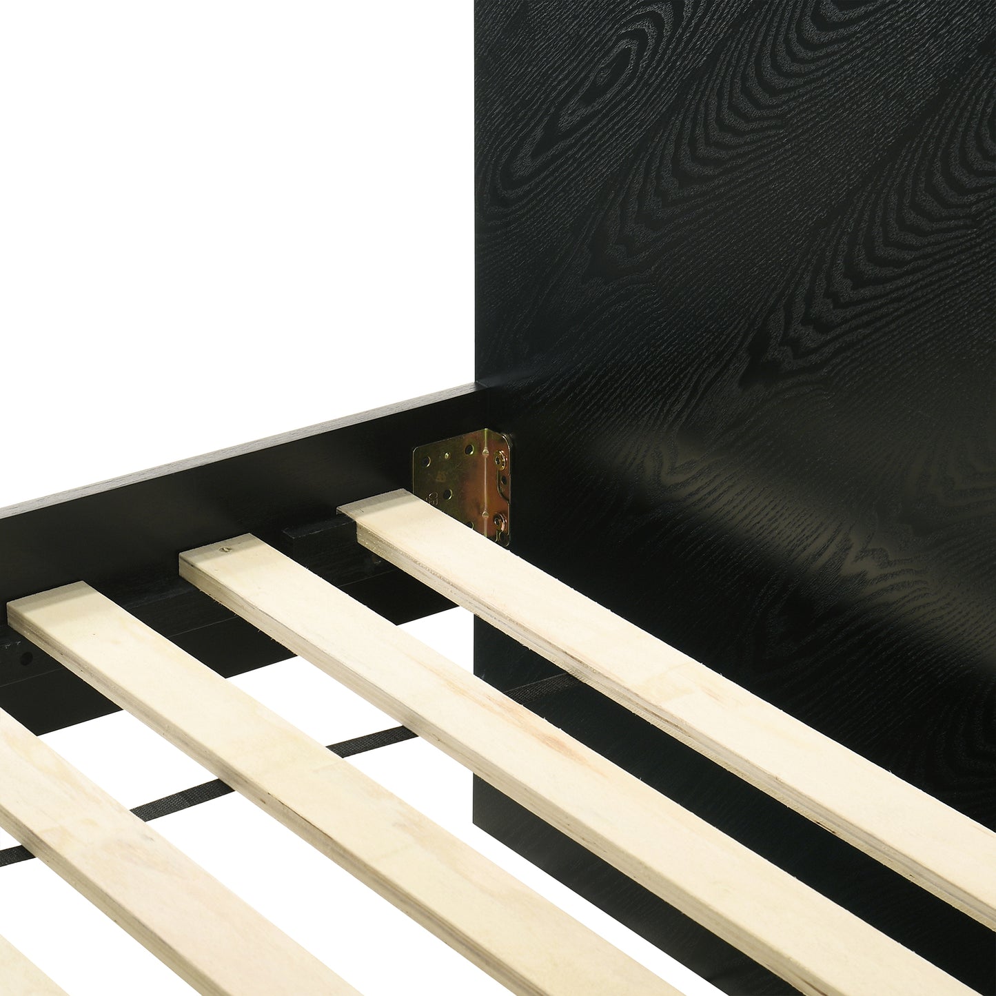 Petra King Platform Wood Bed Frame in Black Finish