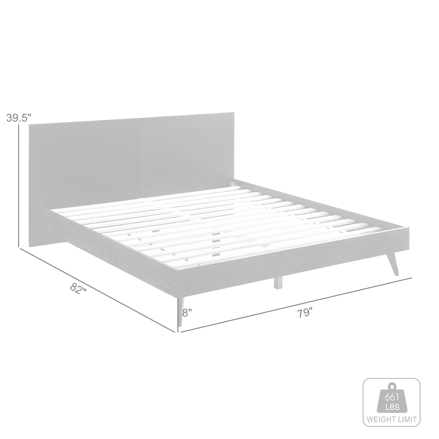 Petra Platform Wood Bed Frame in Black Finish