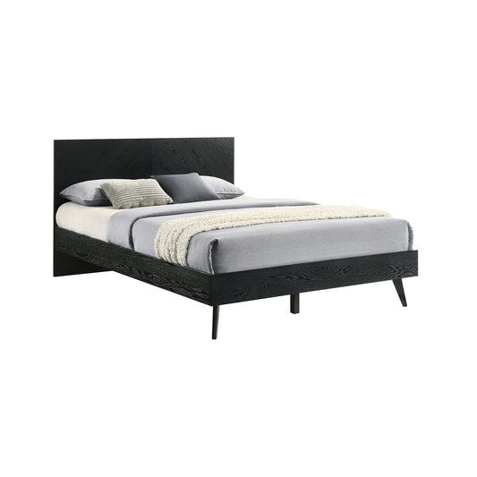 Petra Platform Wood Bed Frame in Black Finish