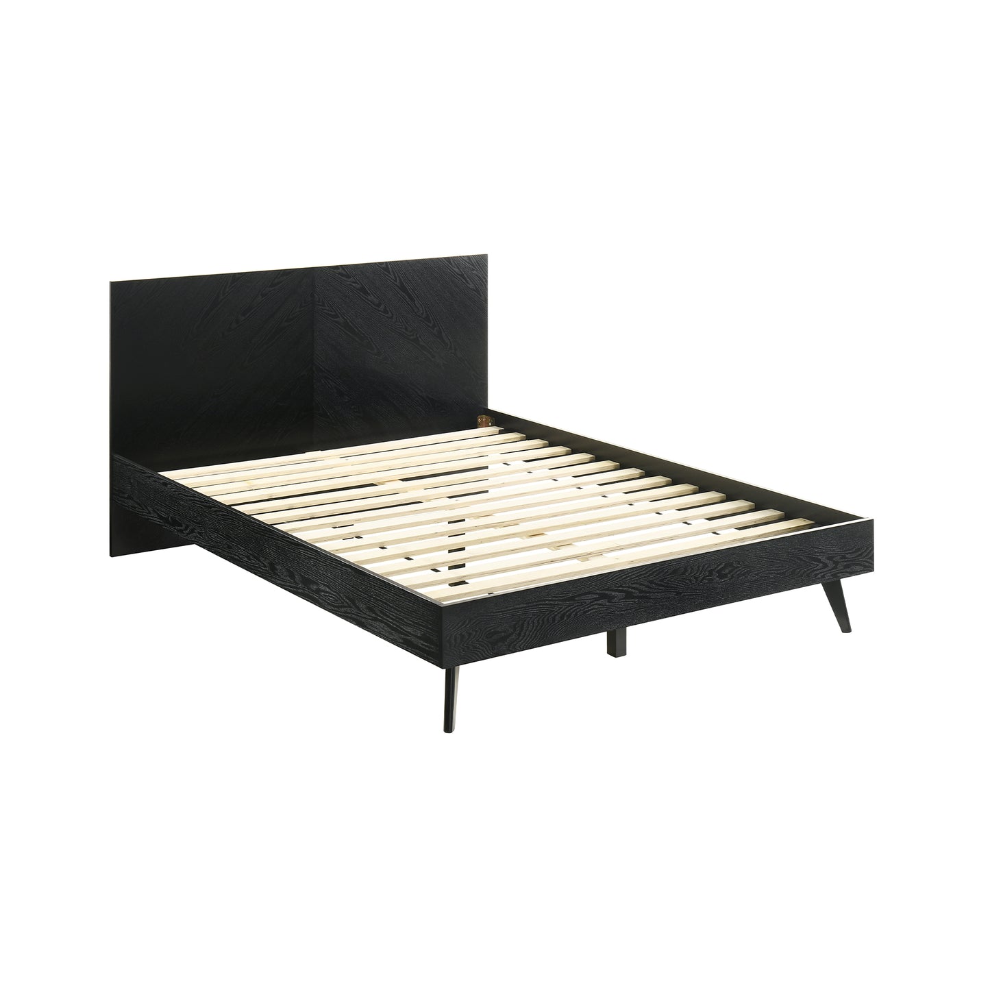 Petra Platform Wood Bed Frame in Black Finish