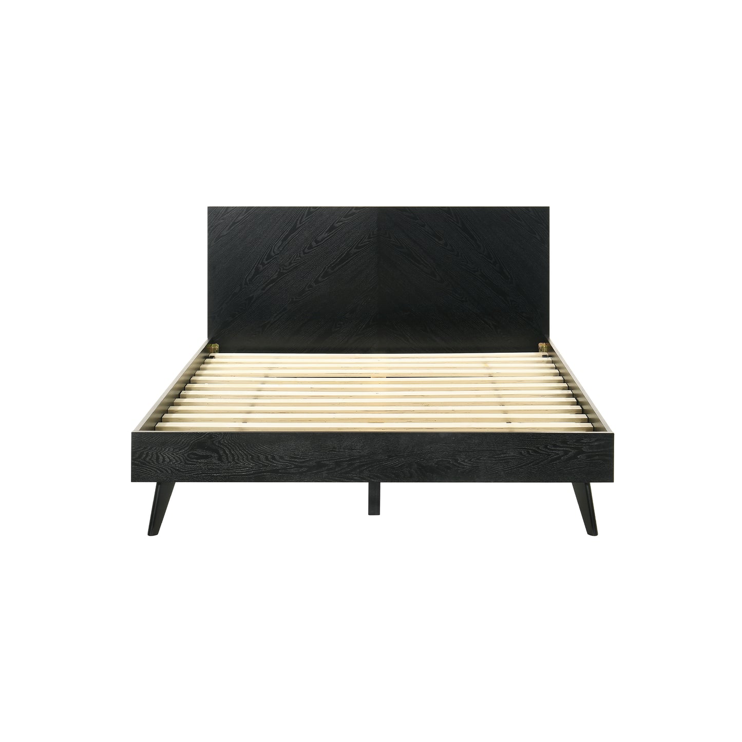 Petra Platform Wood Bed Frame in Black Finish