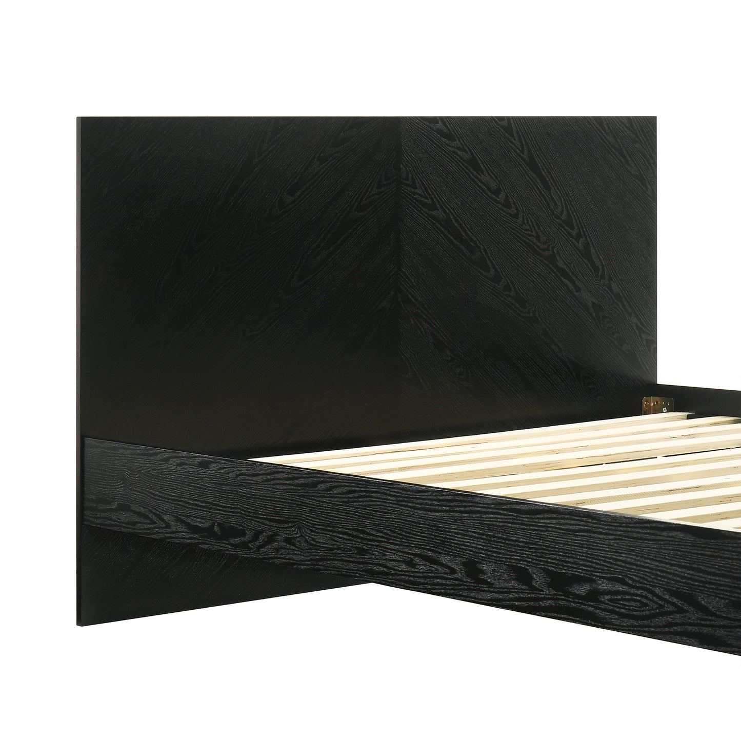 Petra Platform Wood Bed Frame in Black Finish