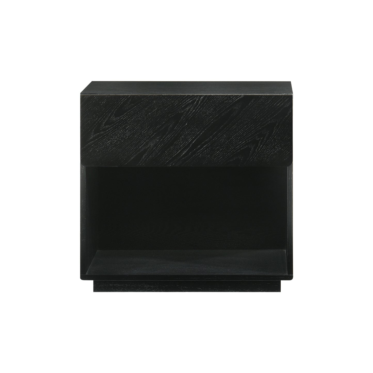 Petra 1 Drawer Wood Nightstand in Black Finish