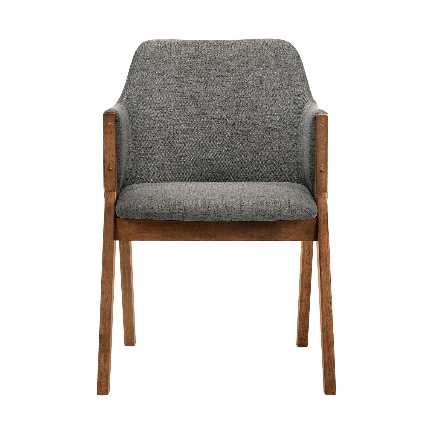 Renzo Charcoal Fabric and Walnut Wood Dining Side Chairs - Set of 2