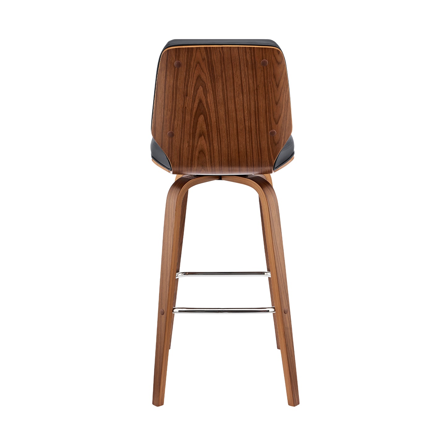Renee Swivel Gray Faux Leather and Wood Bar Stool