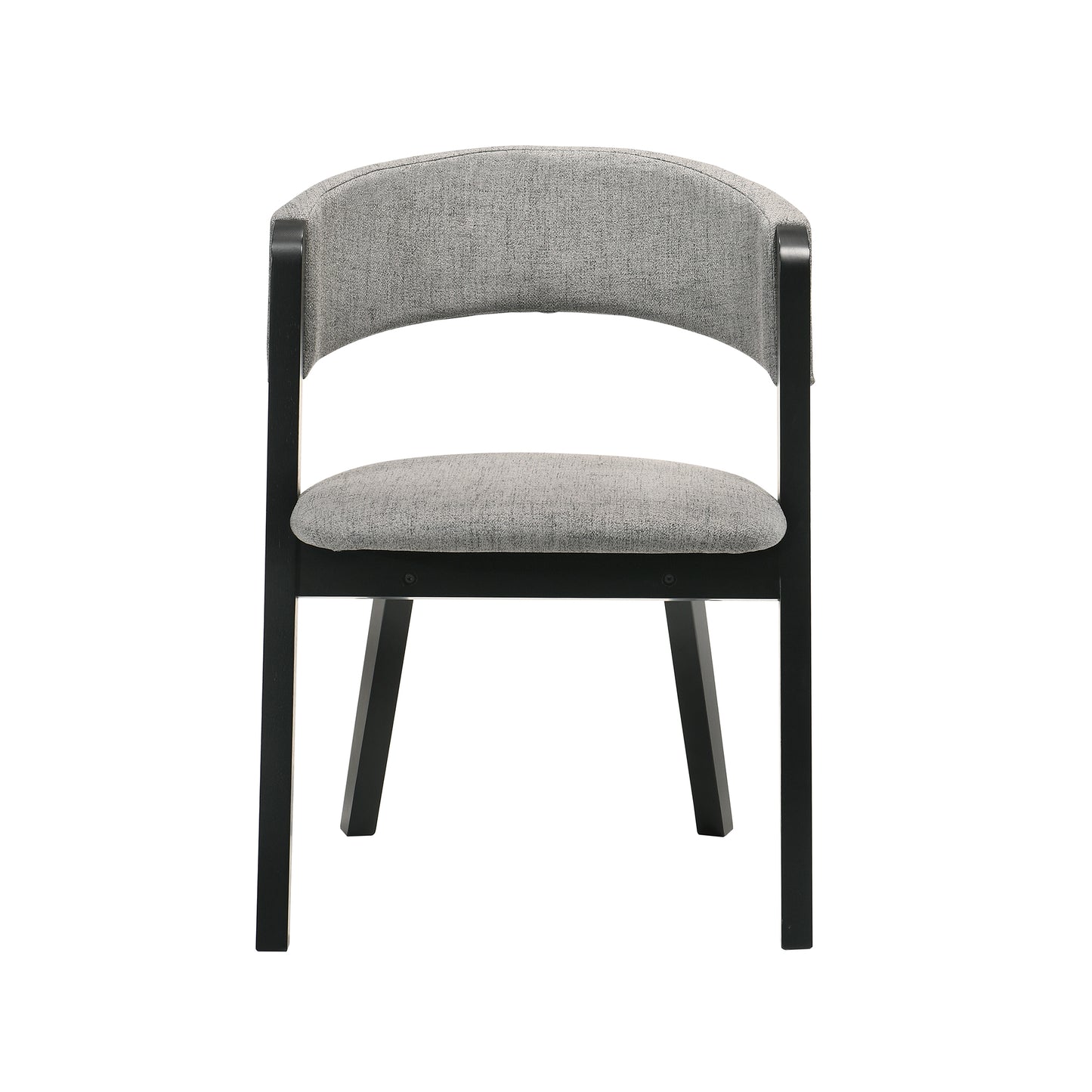 Rowan Gray Upholstered Dining Chairs in Black Finish - Set of 2