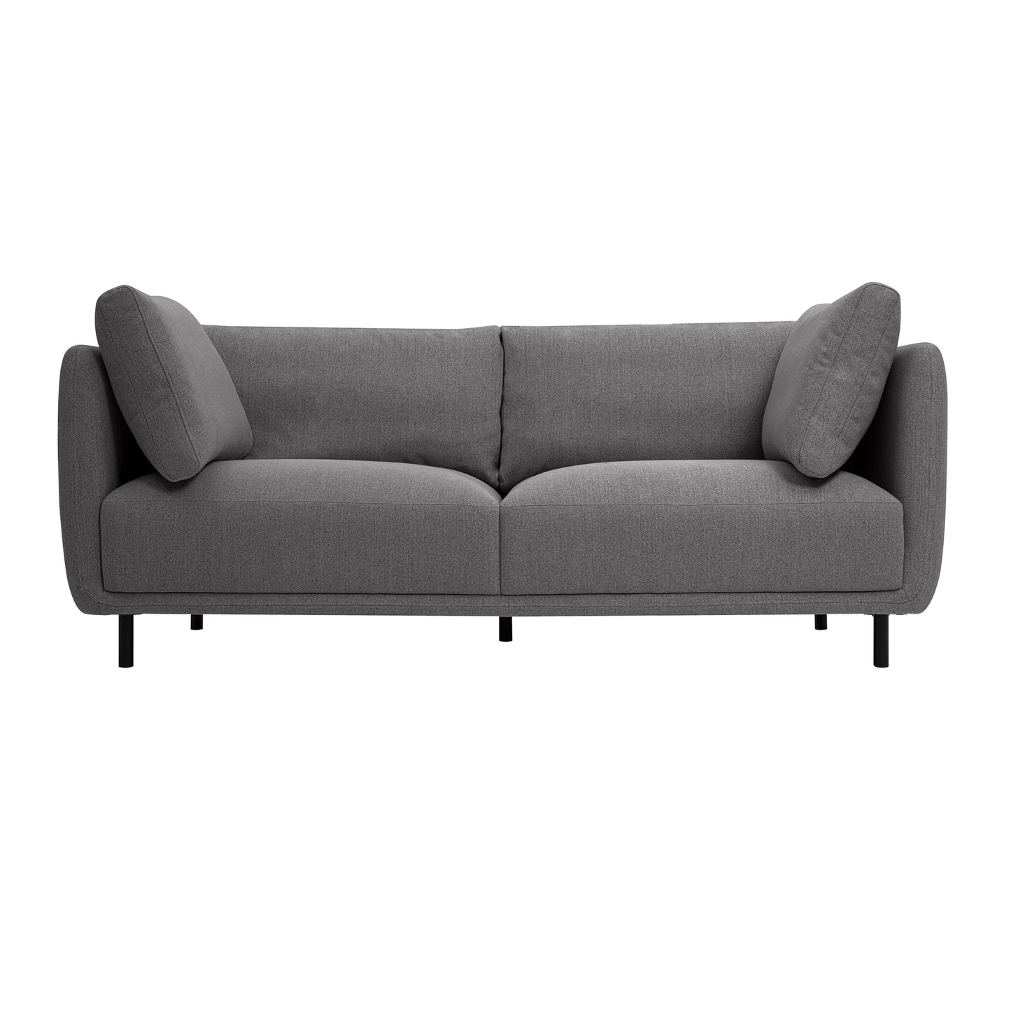 Serenity 79" Gray Fabric Sofa with Black Metal Legs