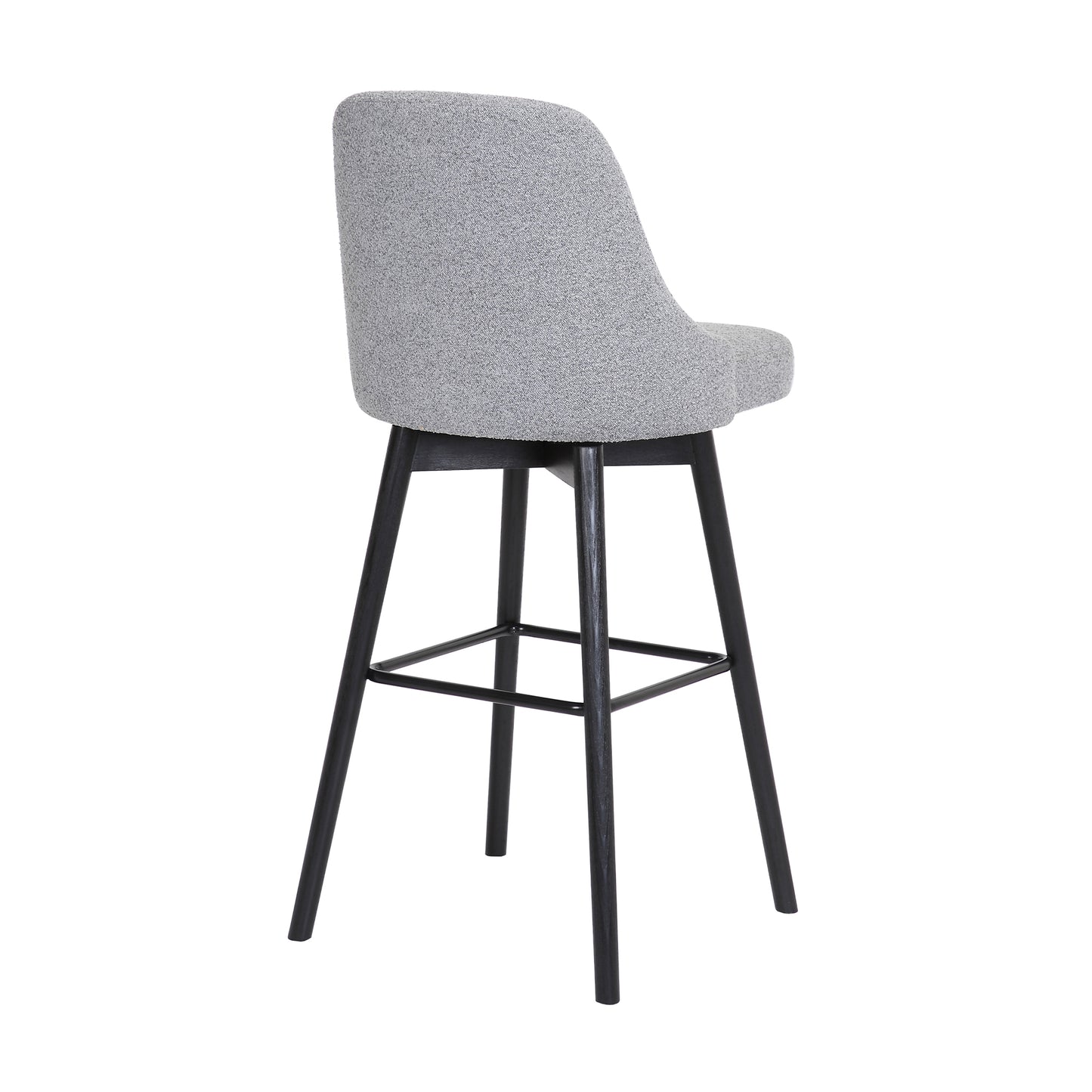 Sicily 30" Swivel Wood Bar Stool in Faux Leather and Fabric