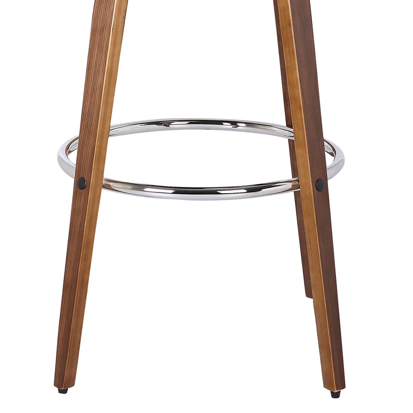 Sonia Swivel Faux Leather and Wood Bar Stool in Counter and Bar Height