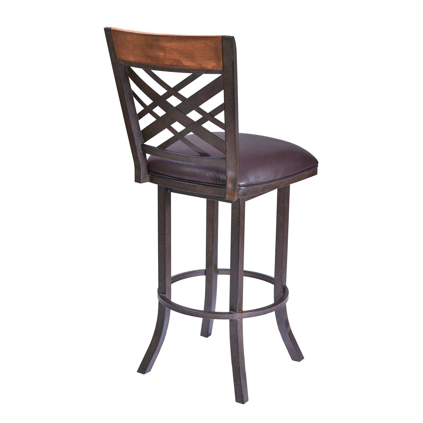 Tahiti 30" Barstool in Auburn Bay finish with Brown Pu upholstery