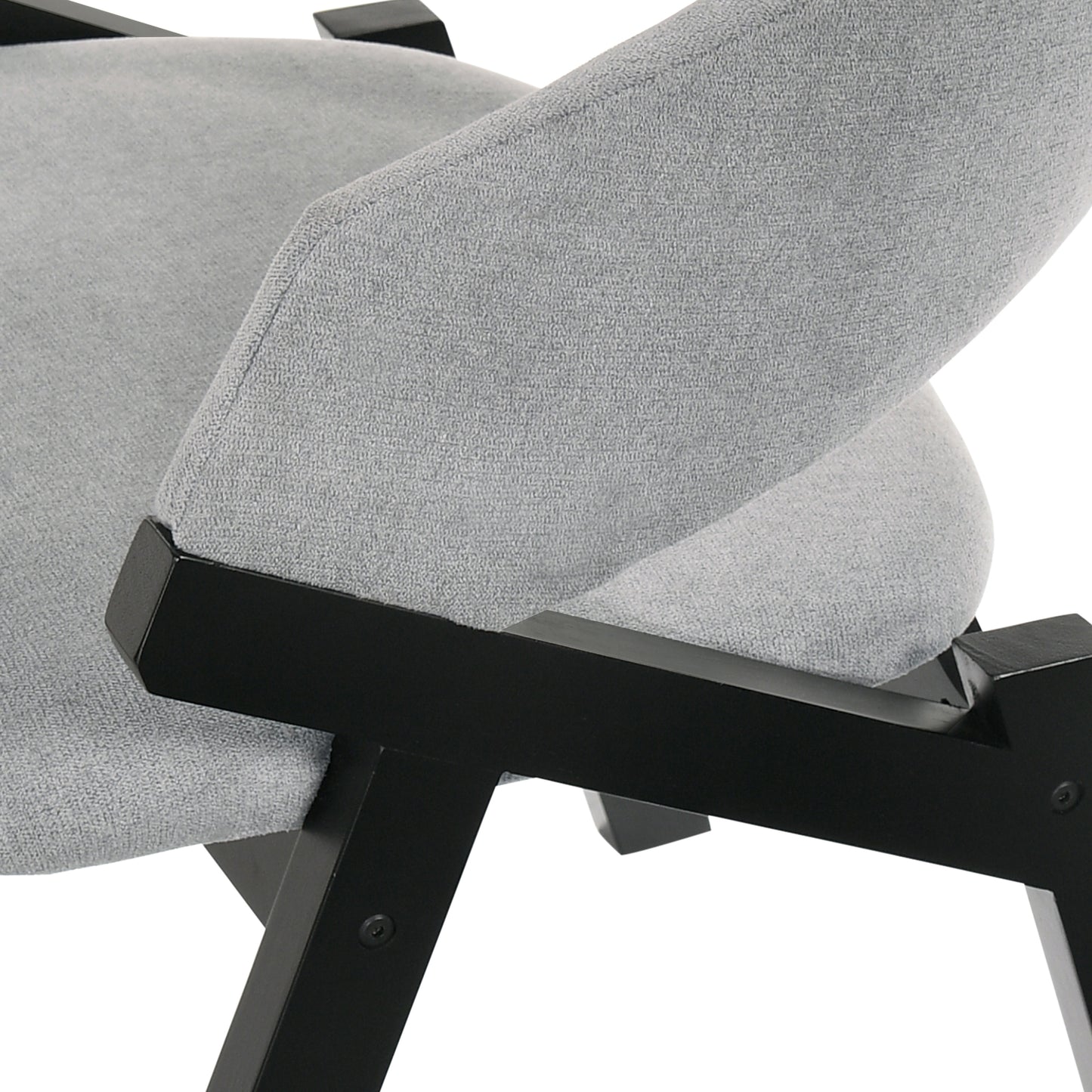 Talulah Gray Fabric and Black Veneer Dining Side Chairs - Set of 2