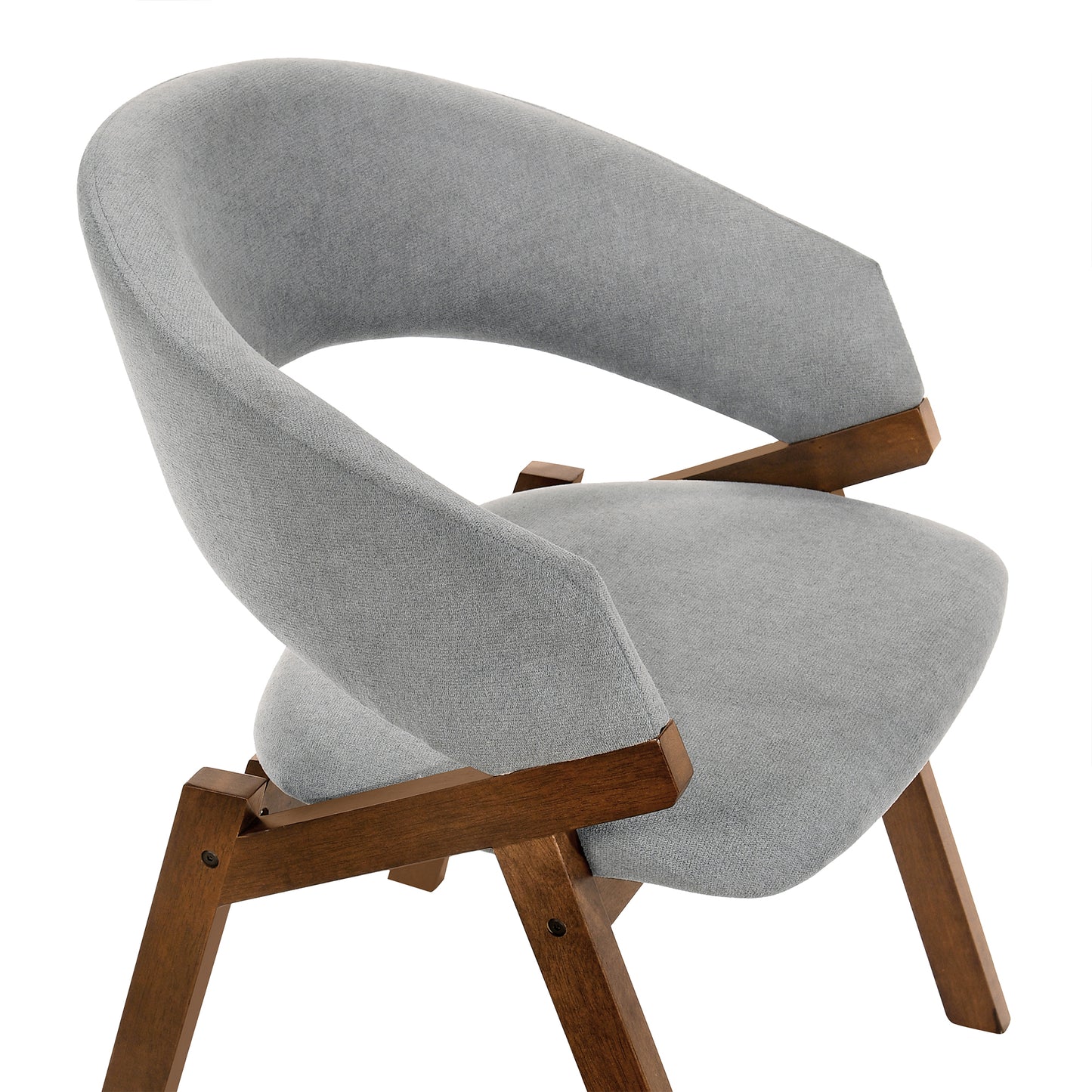 Talulah Gray Fabric and Walnut Veneer Dining Side Chairs - Set of 2