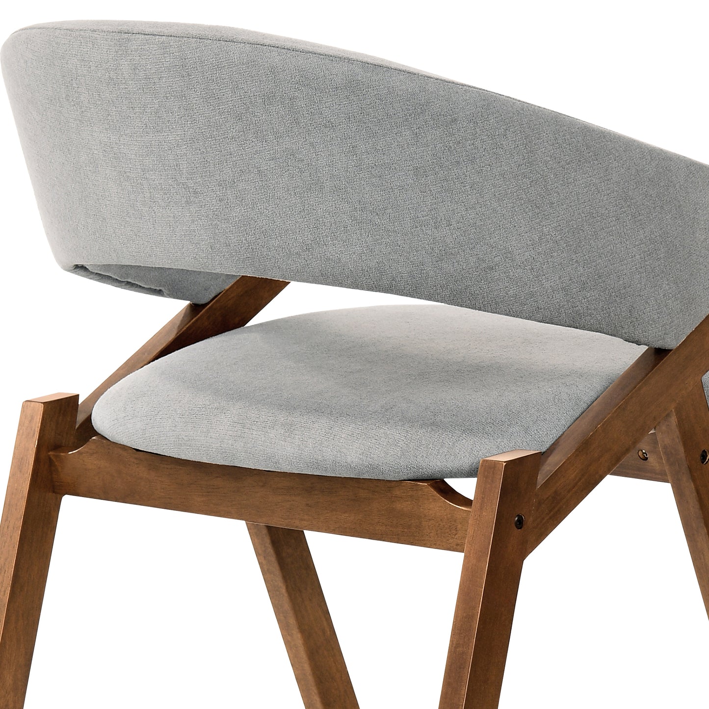 Talulah Gray Fabric and Walnut Veneer Dining Side Chairs - Set of 2