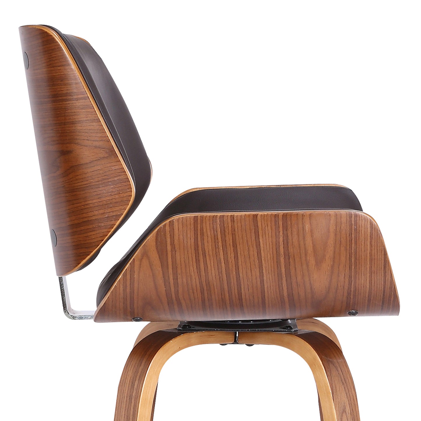 Tyler Swivel Faux Leather and Wood Bar Stool