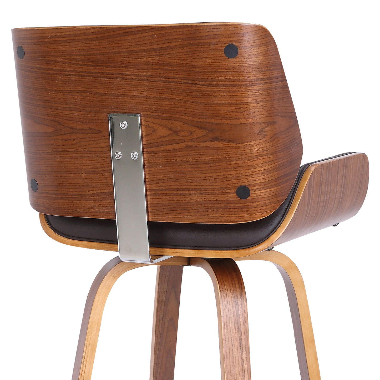 Tyler Swivel Faux Leather and Wood Bar Stool