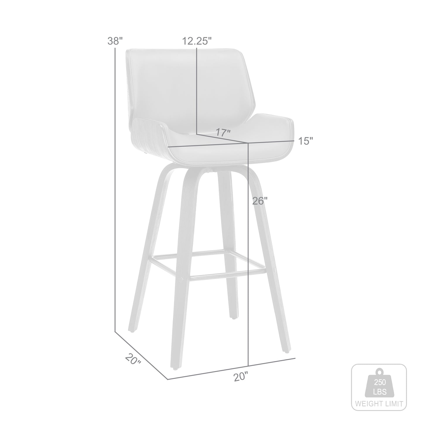 Tyler Swivel Faux Leather and Wood Bar Stool