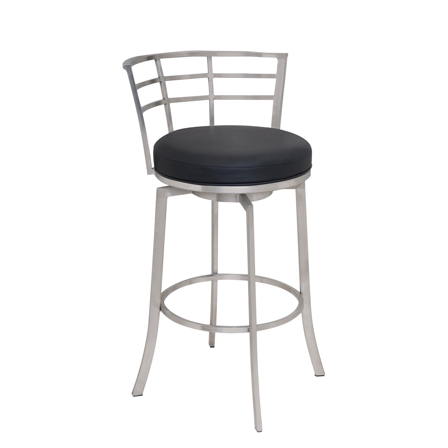 Viper Swivel Faux Leather and Brushed Stainless Steel Bar Stool