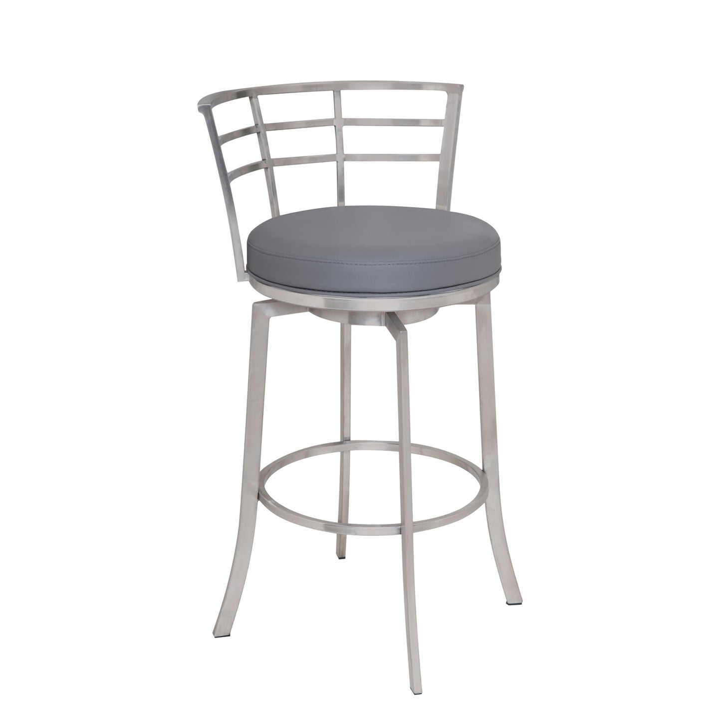 Viper Swivel Faux Leather and Brushed Stainless Steel Bar Stool