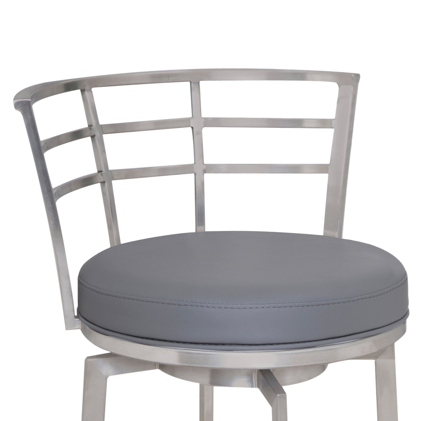 Viper Swivel Faux Leather and Brushed Stainless Steel Bar Stool