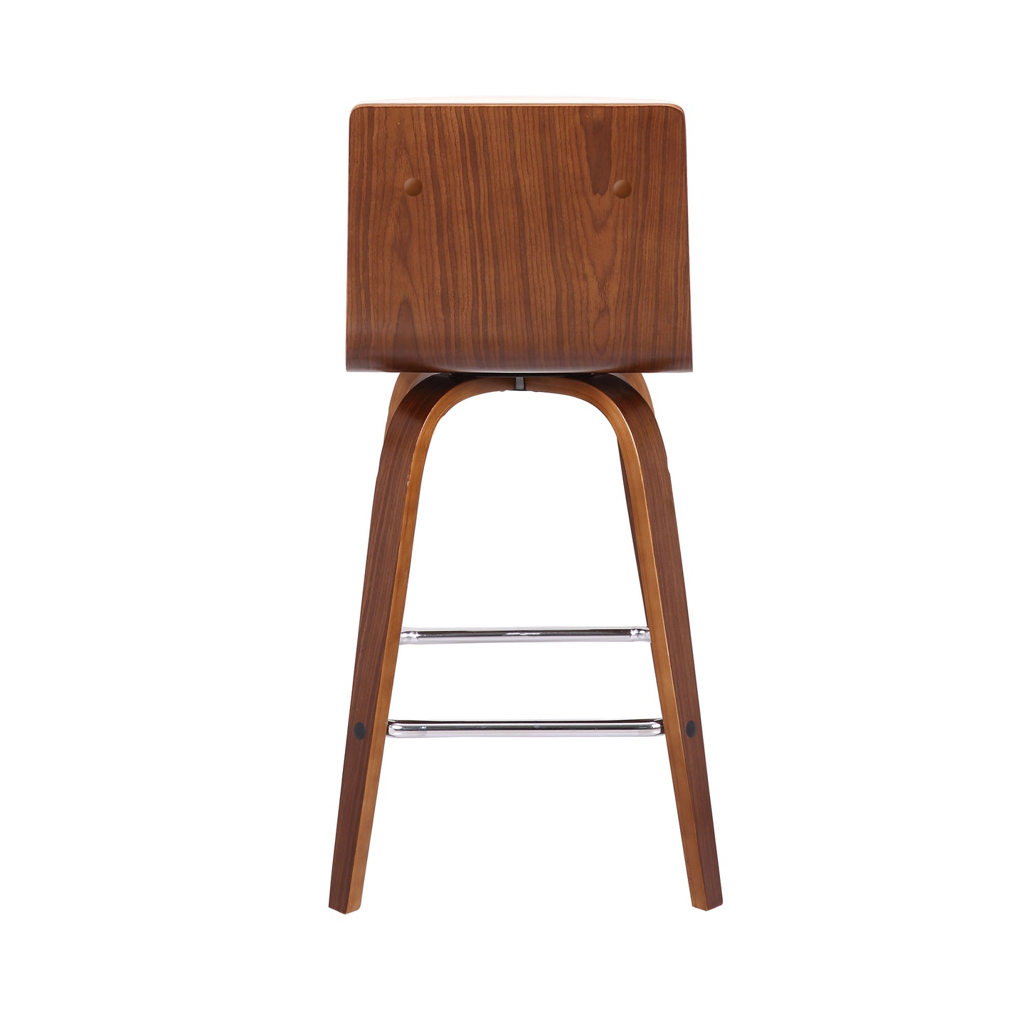 Vienna 26" Swivel Counter Stool in Walnut Wood Finish with Cream Faux Leather