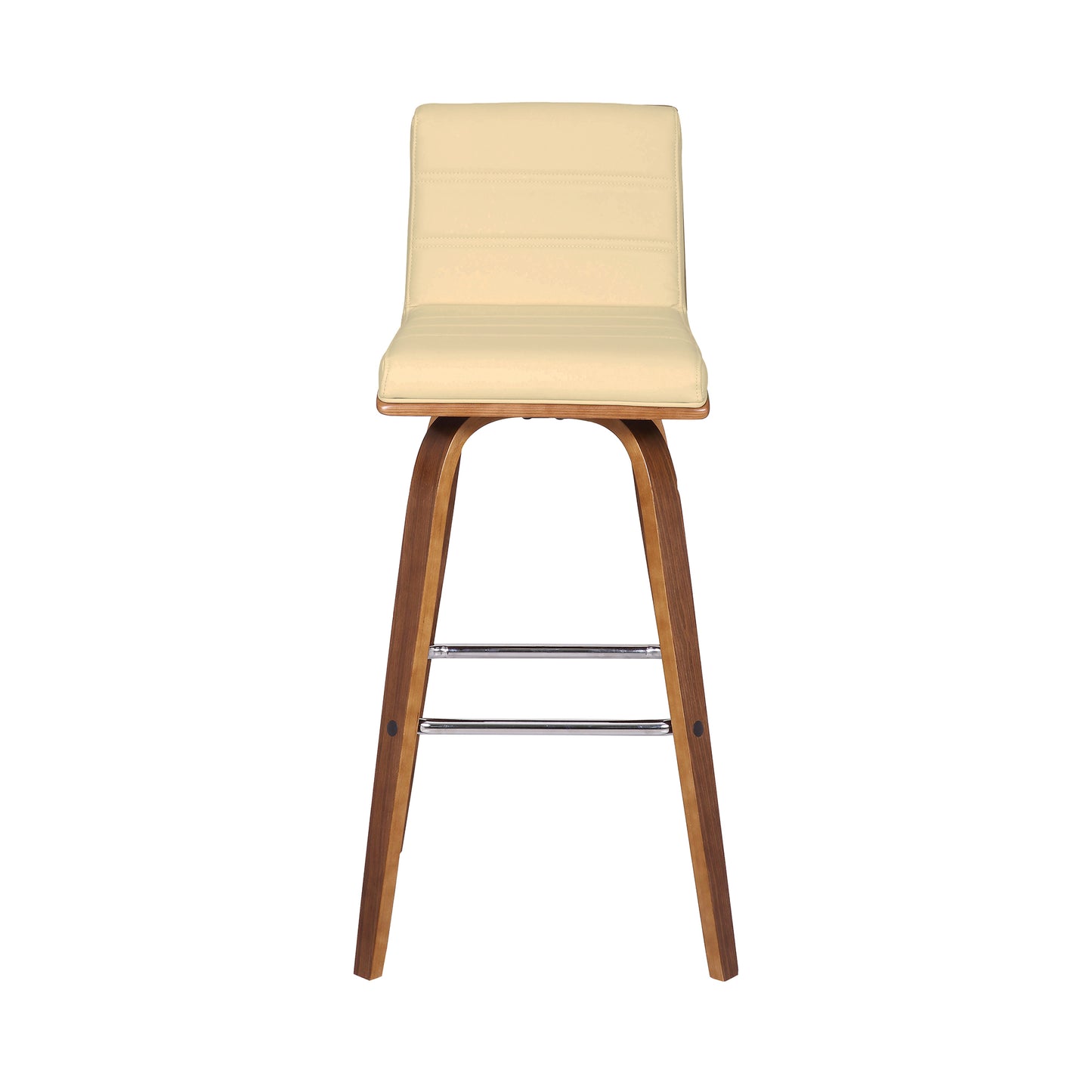 Vienna 30" Swivel Bar Stool in Wood Finish with Faux Leather