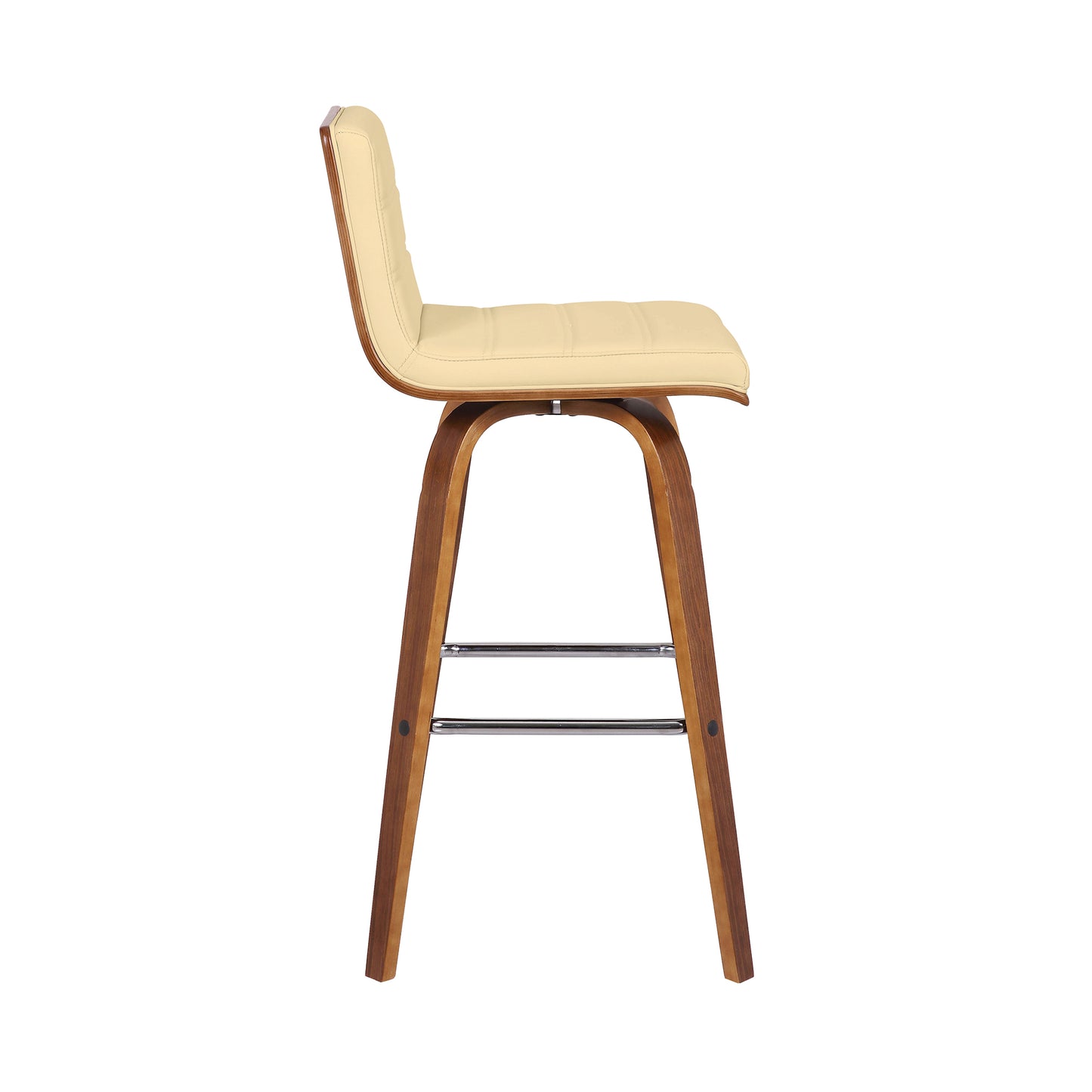 Vienna 30" Swivel Bar Stool in Wood Finish with Faux Leather
