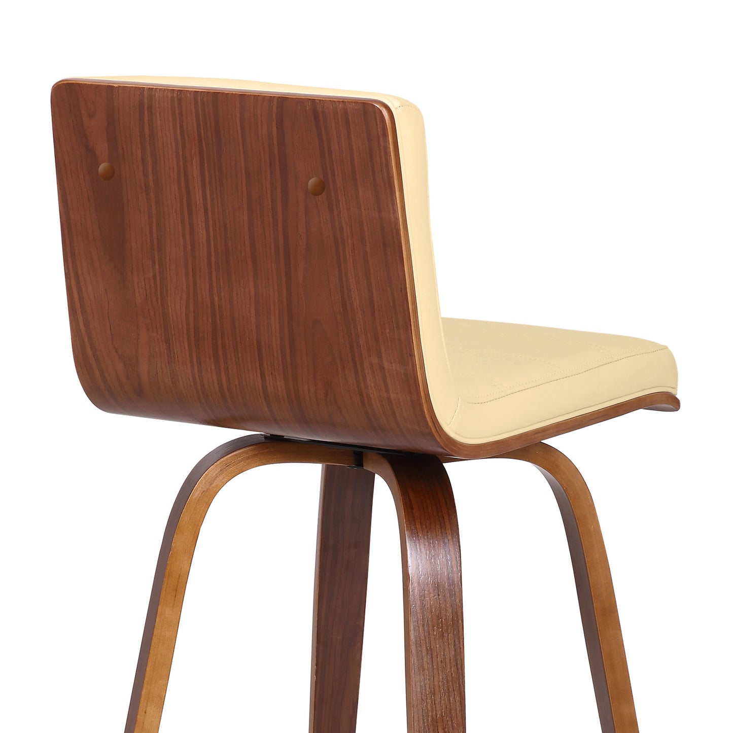 Vienna 30" Swivel Bar Stool in Wood Finish with Faux Leather