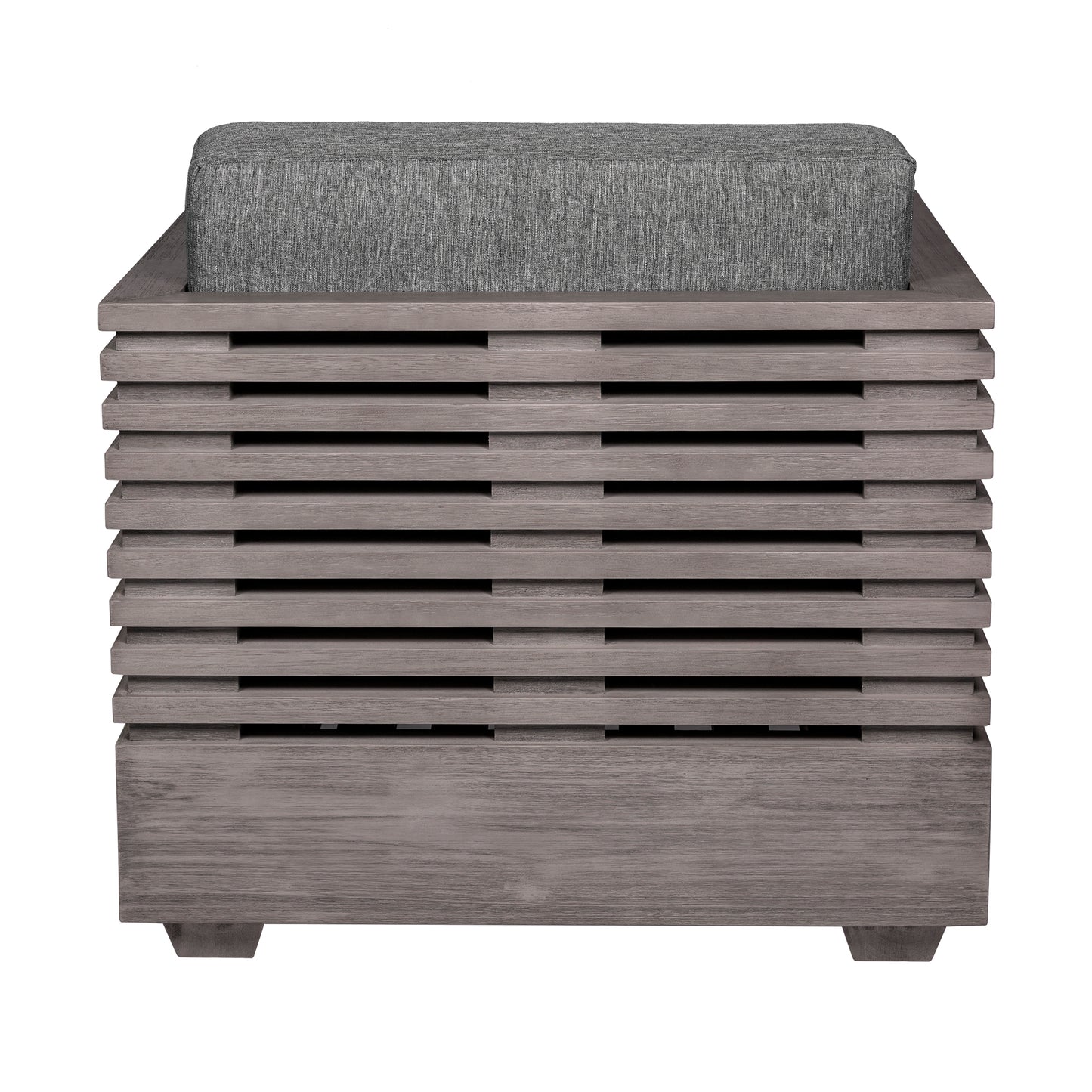 Vivid Outdoor Patio Chair in Gray Eucalyptus Wood with Gray Olefin Cushions