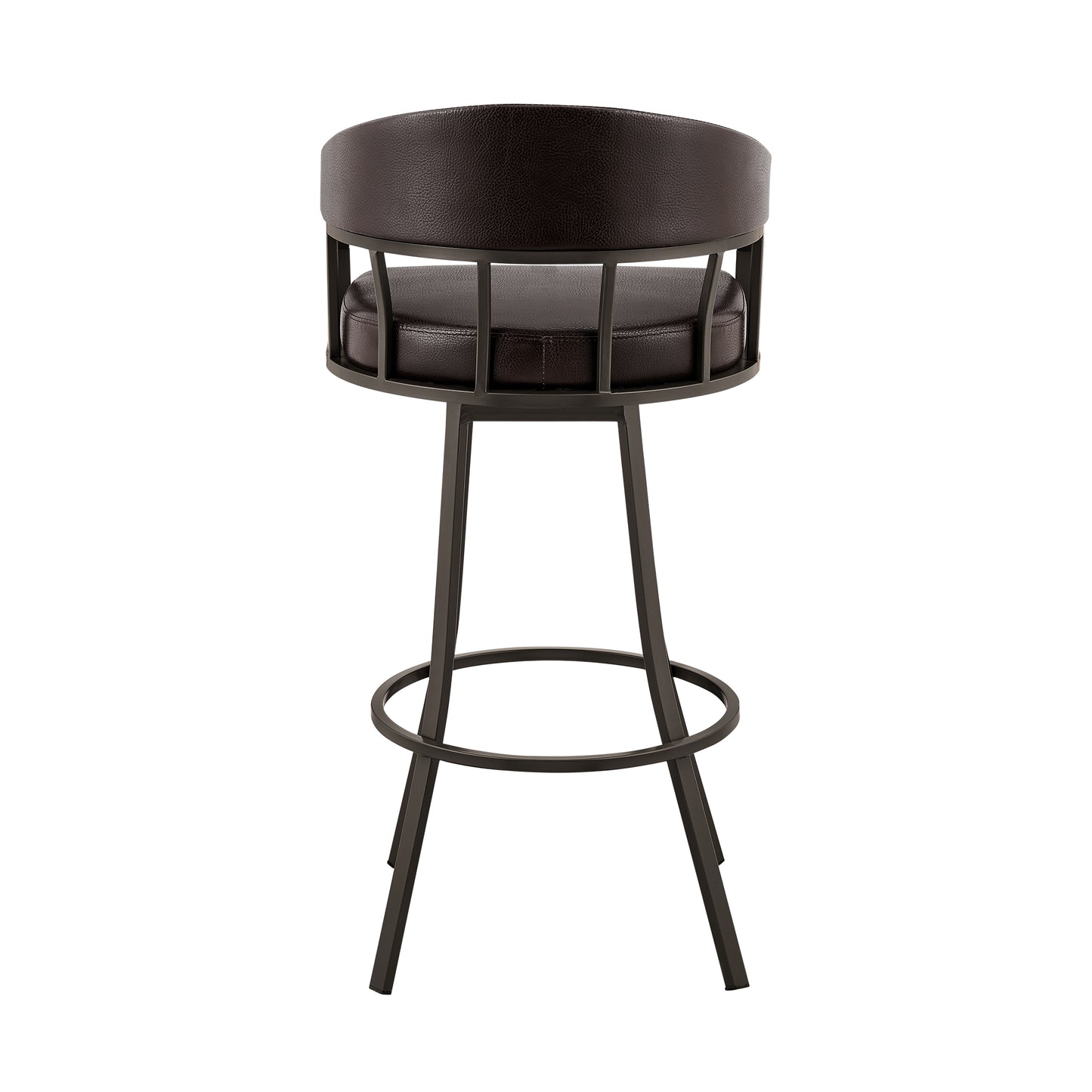Valerie Swivel Faux Leather and Metal Bar Stool