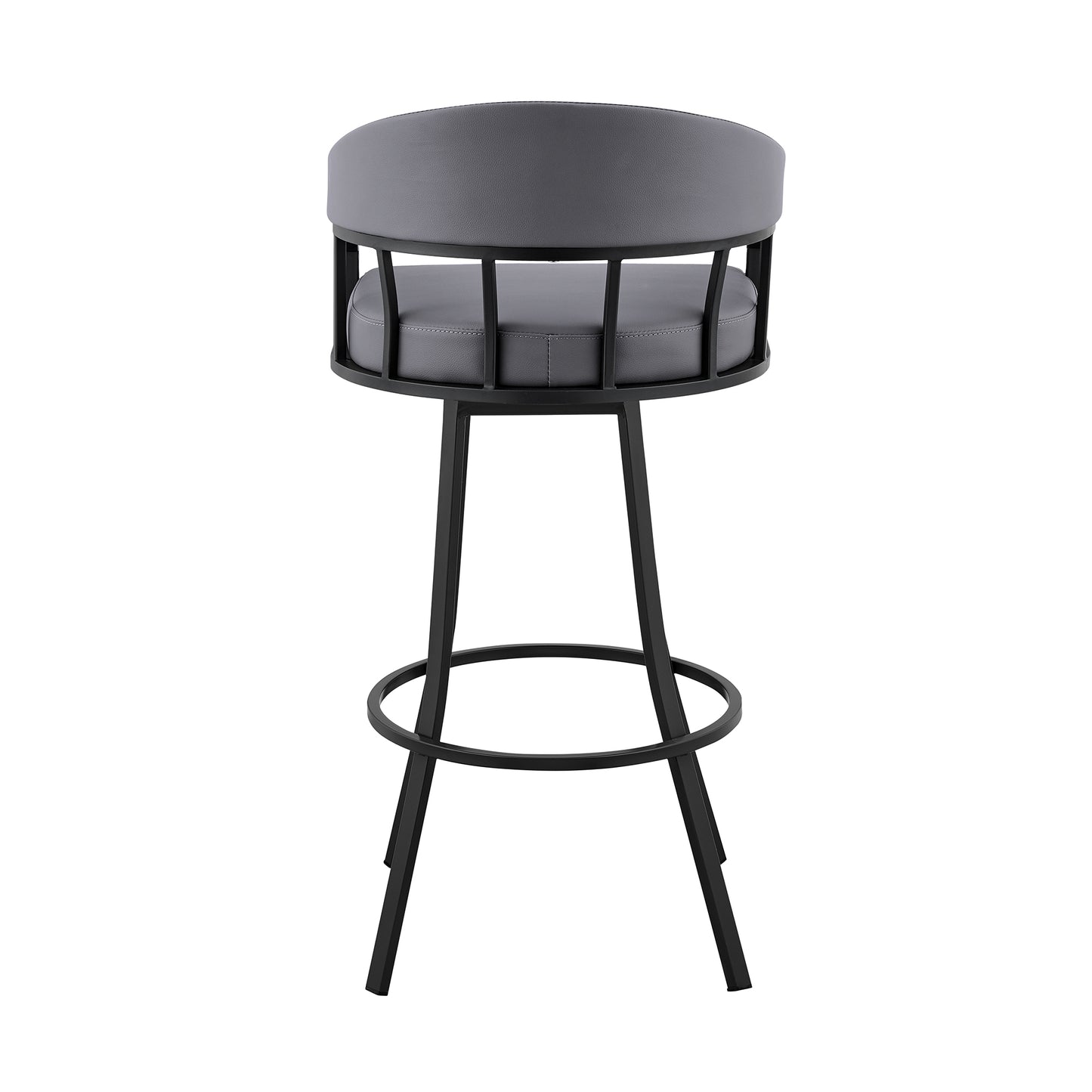 Valerie Swivel Faux Leather and Metal Bar Stool
