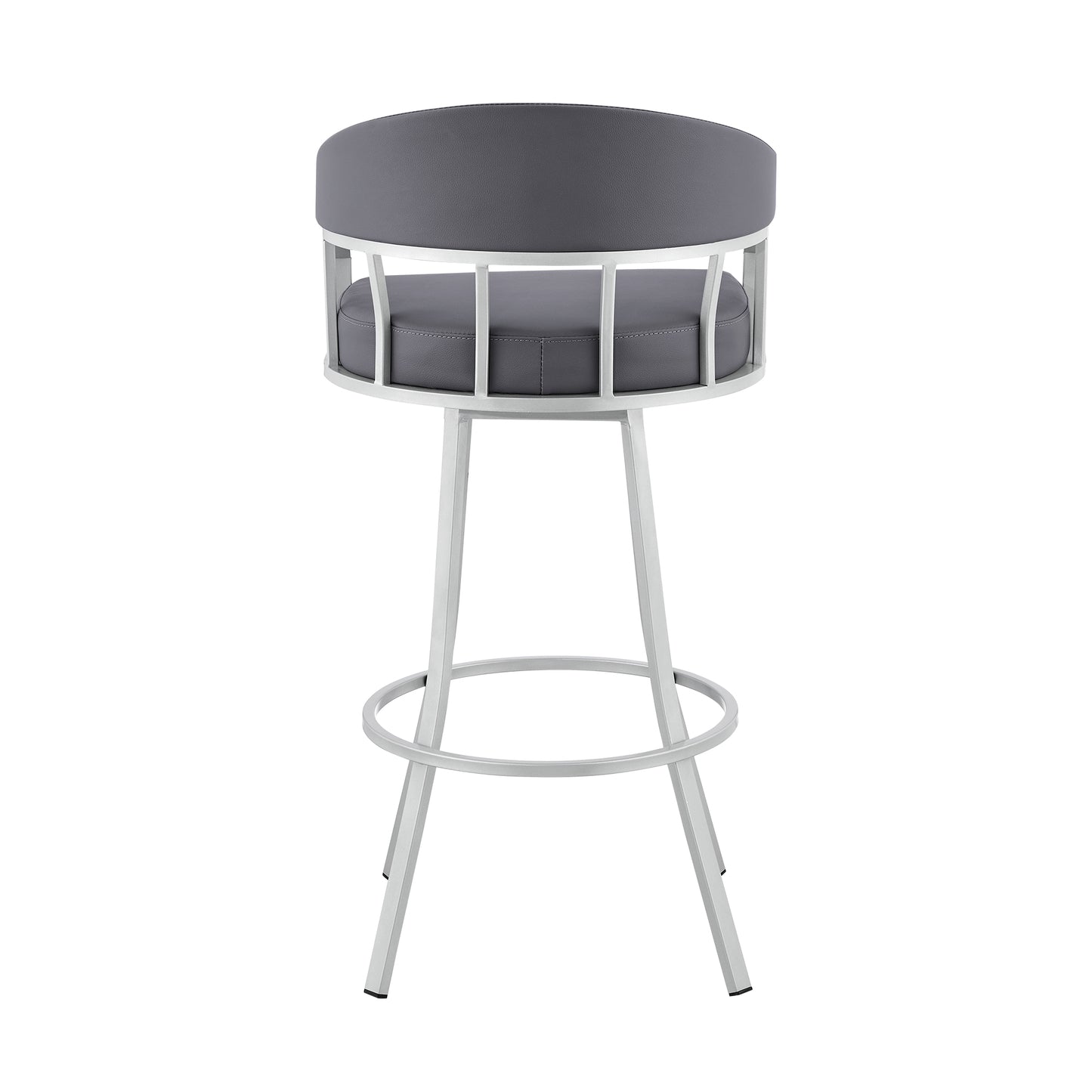 Valerie Swivel Faux Leather and Metal Bar Stool